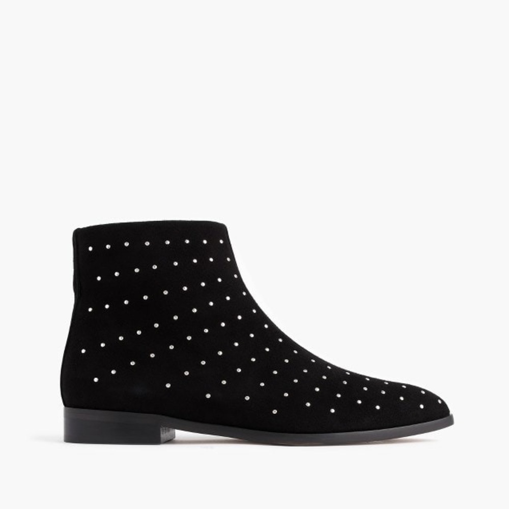 J Crew Studded suede ankle boots